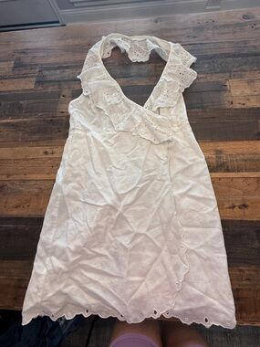 Free People White Eyelet Wrap Dress